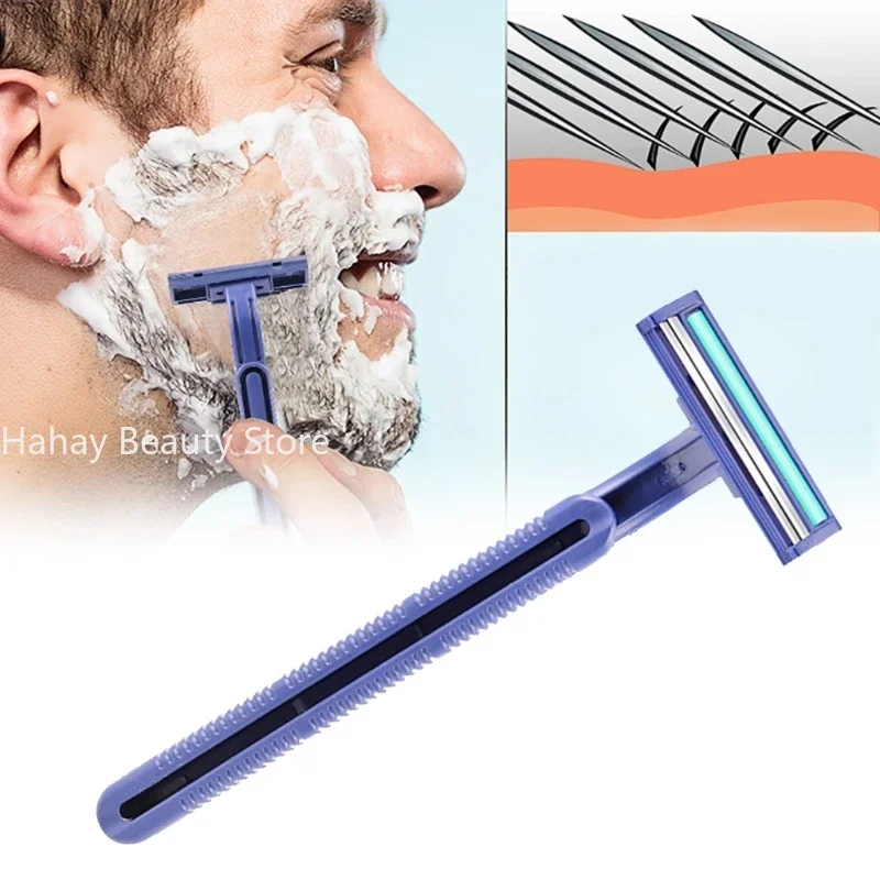 1Pcs Stainless Razor Blades Disposable Stainless Steel Hospitality Quality Shavers High End Twin Blade Razors for Men