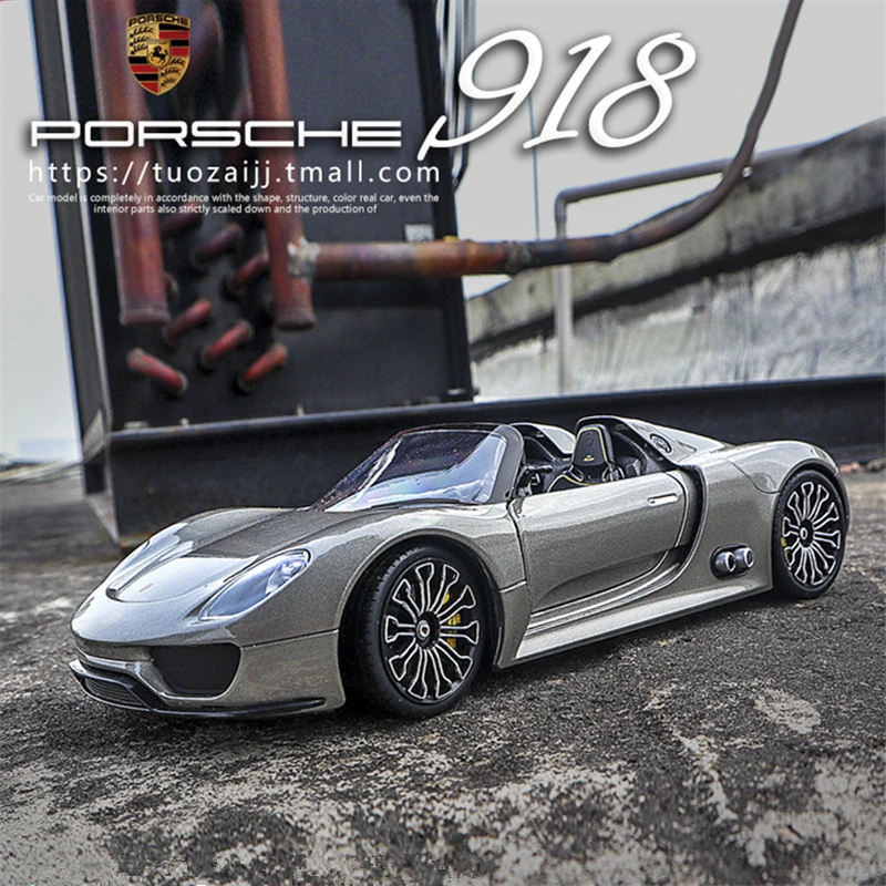 WELLY 1:24 Porsche 918 Spyder Alloy Sport Car Model Diecast Metal Toy Racing Car Model High Simulation Collection Gift