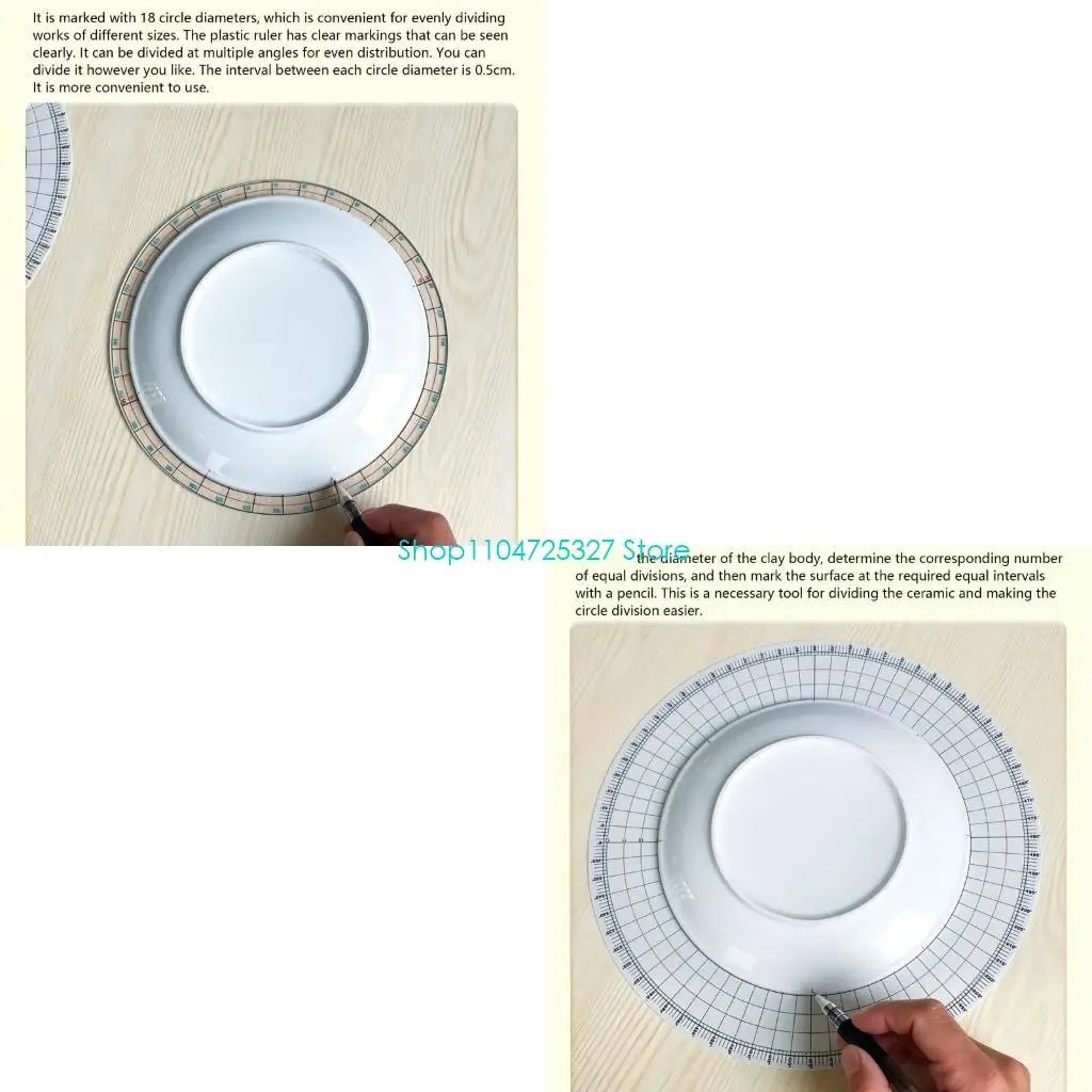 D8KF Clay Circle Divider Set, 3 Piece Acrylic Pottery Guide for Round Marking Work, Clay Forming, Handcraft Shaping, Teaching