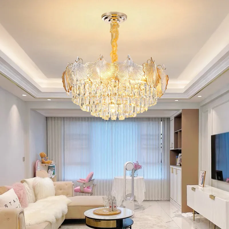 Luxury Ceiling Lamp Pendant Lights Modern Crystal Metal Elegant Pendant Lights Living Room Indoor Lighting Kroonluchter LLPL