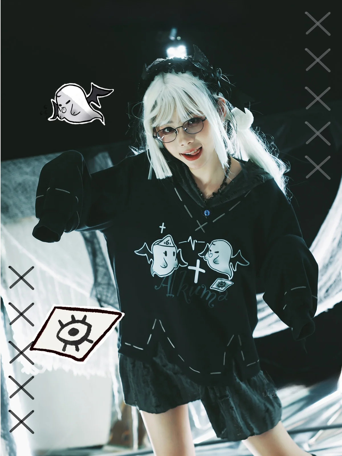 

Оригинальный дизайн Post-Apocalyptic [Demon Game] Худи с эффектом двухслойности в стиле Харадзюку, милый и крутой уличный стиль, длинный рукав.