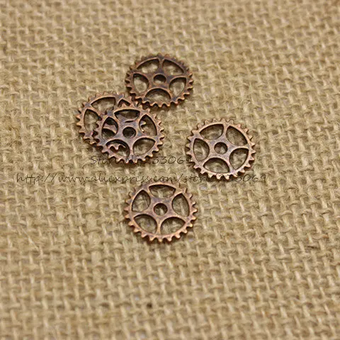  Four color Metal Alloy Mini Gear Jewelry Charm Jewelry Findings Free shipping (160 pieces/lot) 15mm T0182