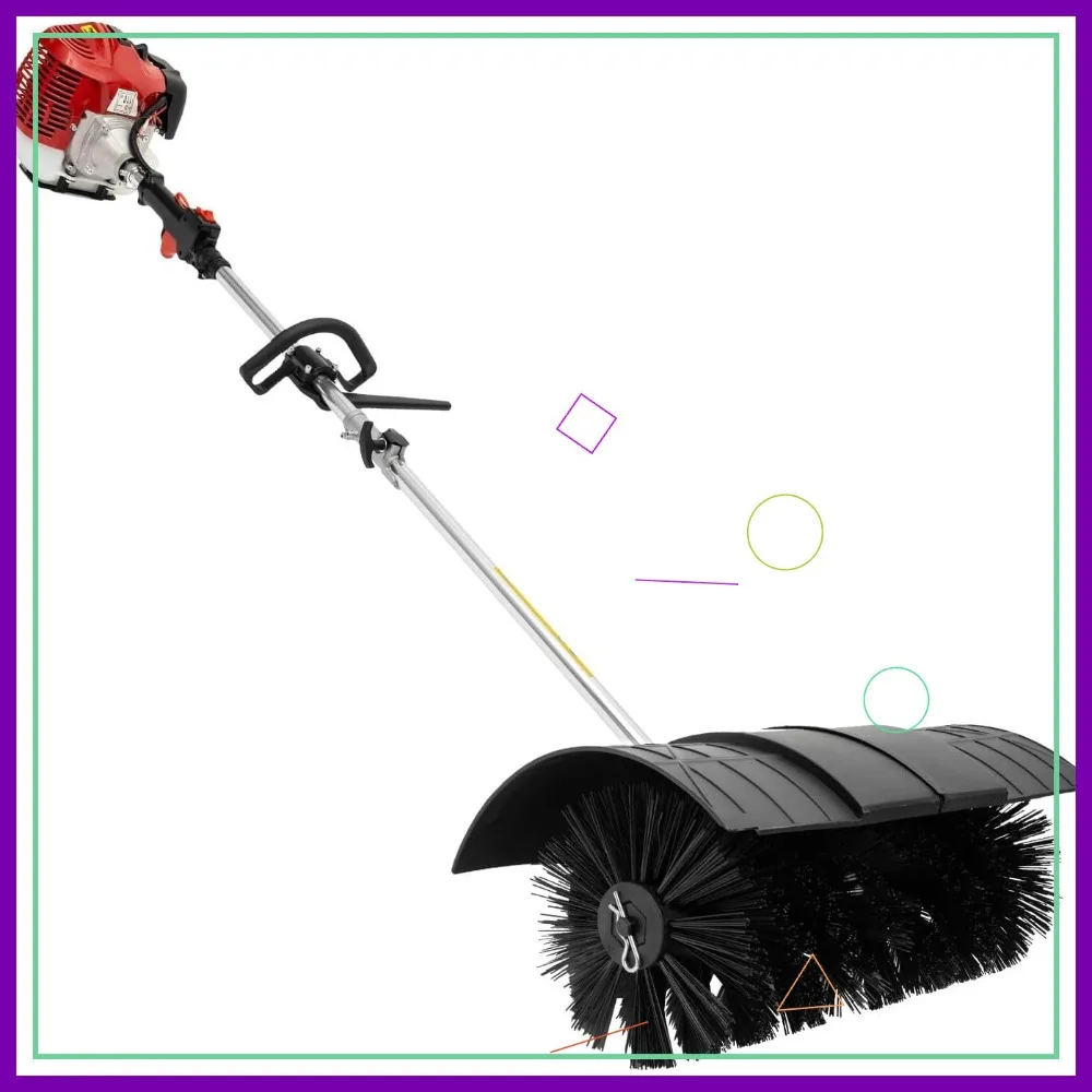 

2-Stroke Gas Power Broom for Artificial Grass, Lawn Sweeper with 1.7kw Engine, Handheld Turf Cleaner Tool