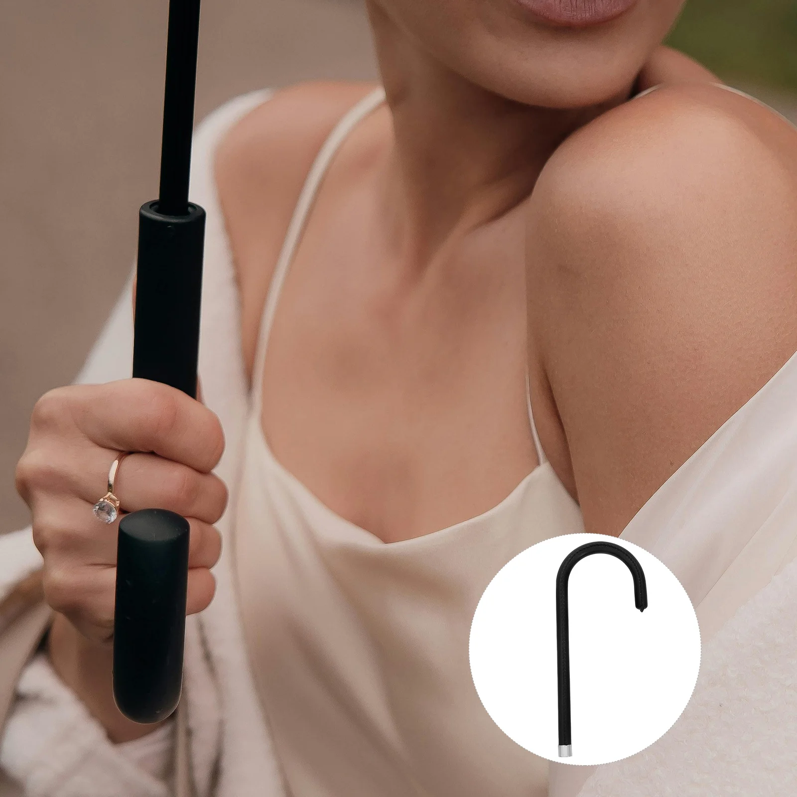 Sturdy Compact Repair Part Uv J-Shape Easy Install Lightweight Durable Grip Rain Rain Umbrella Parts Handle Replacement For