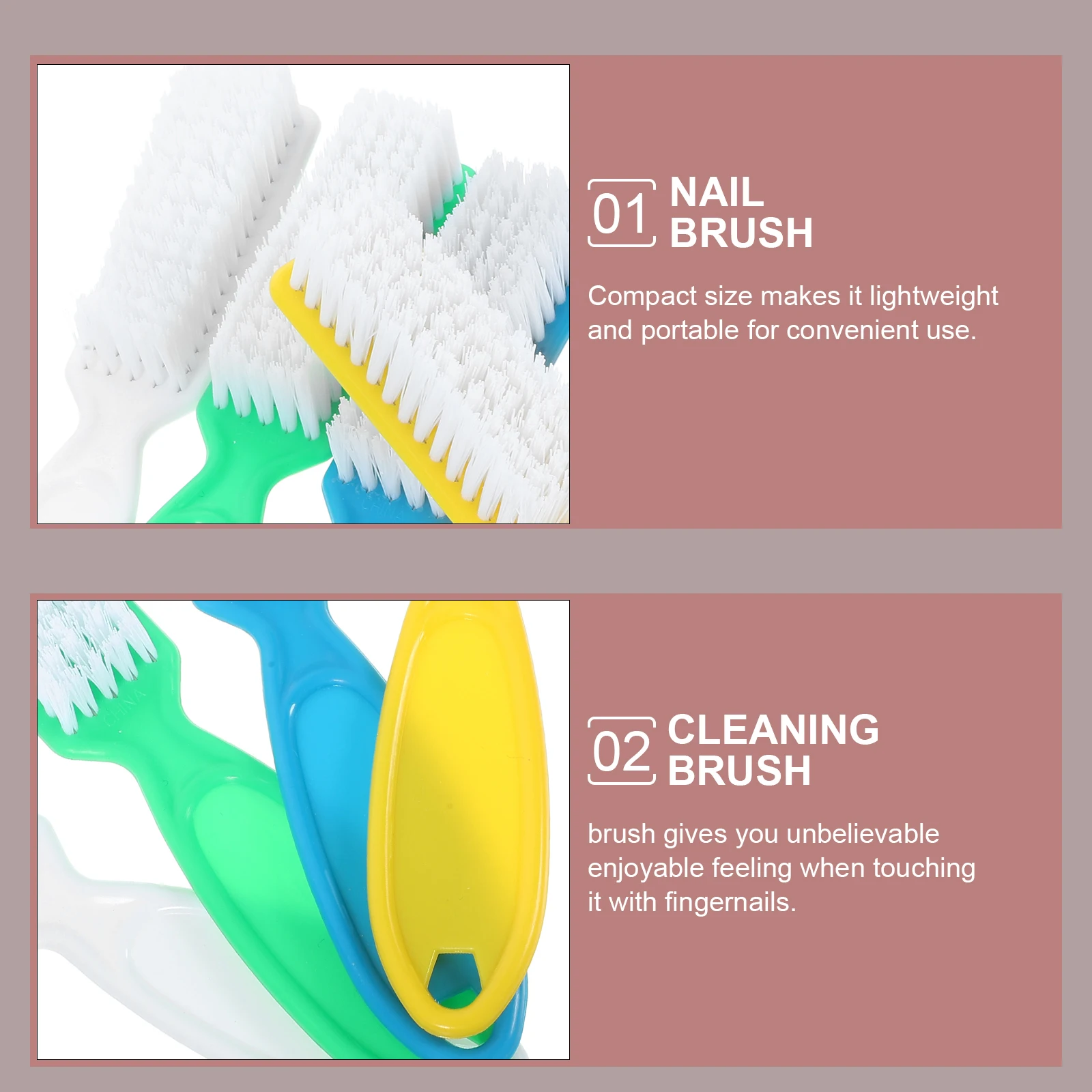 

4 Pcs Nail Cleaning Brush Fingernail Manicure Clean-up Handle Scrub Brushes Cleaner Long