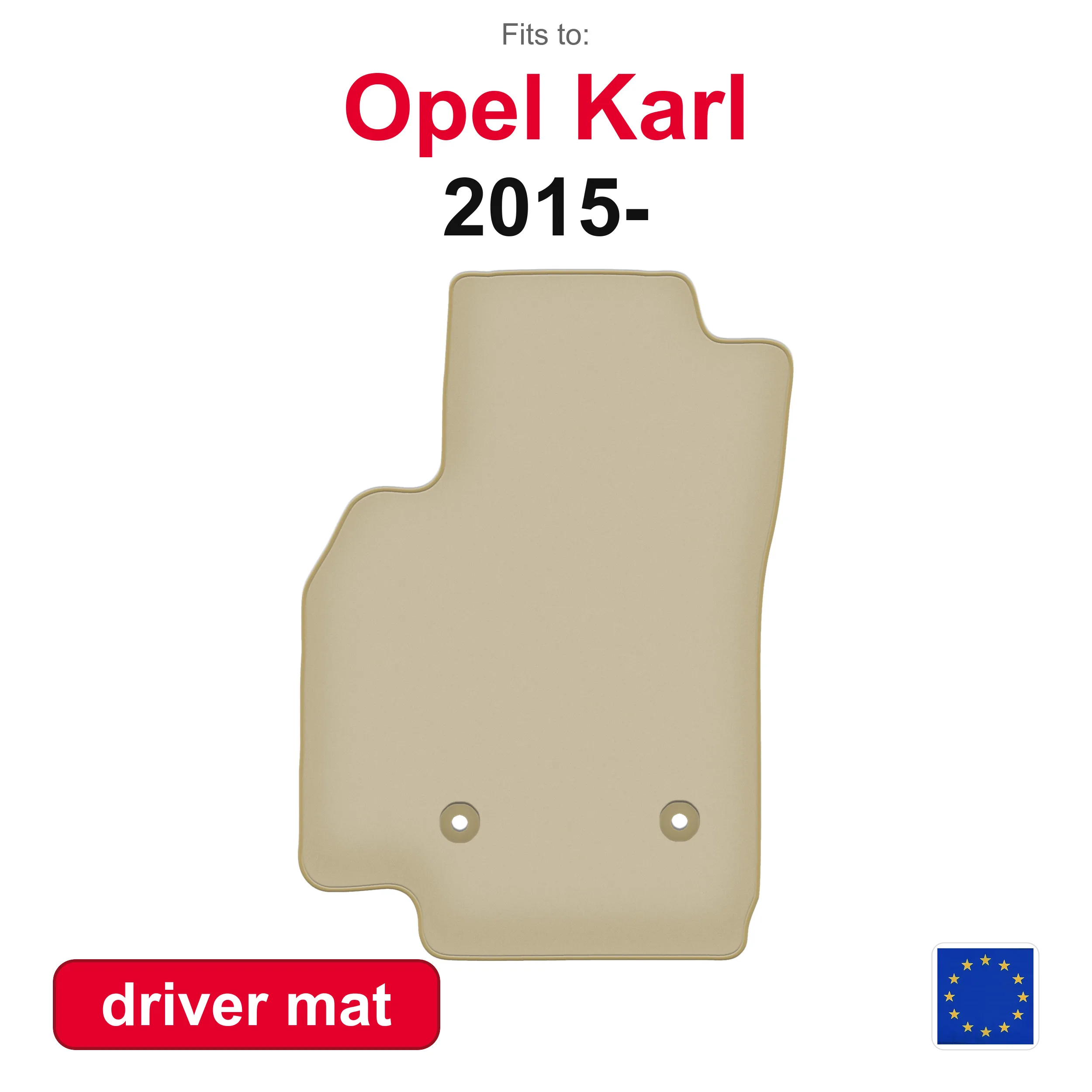 PREMIUM autobestuurdersmat voor Opel Karl hatchback (2015-) -Beige, geschikt (1 stuk)