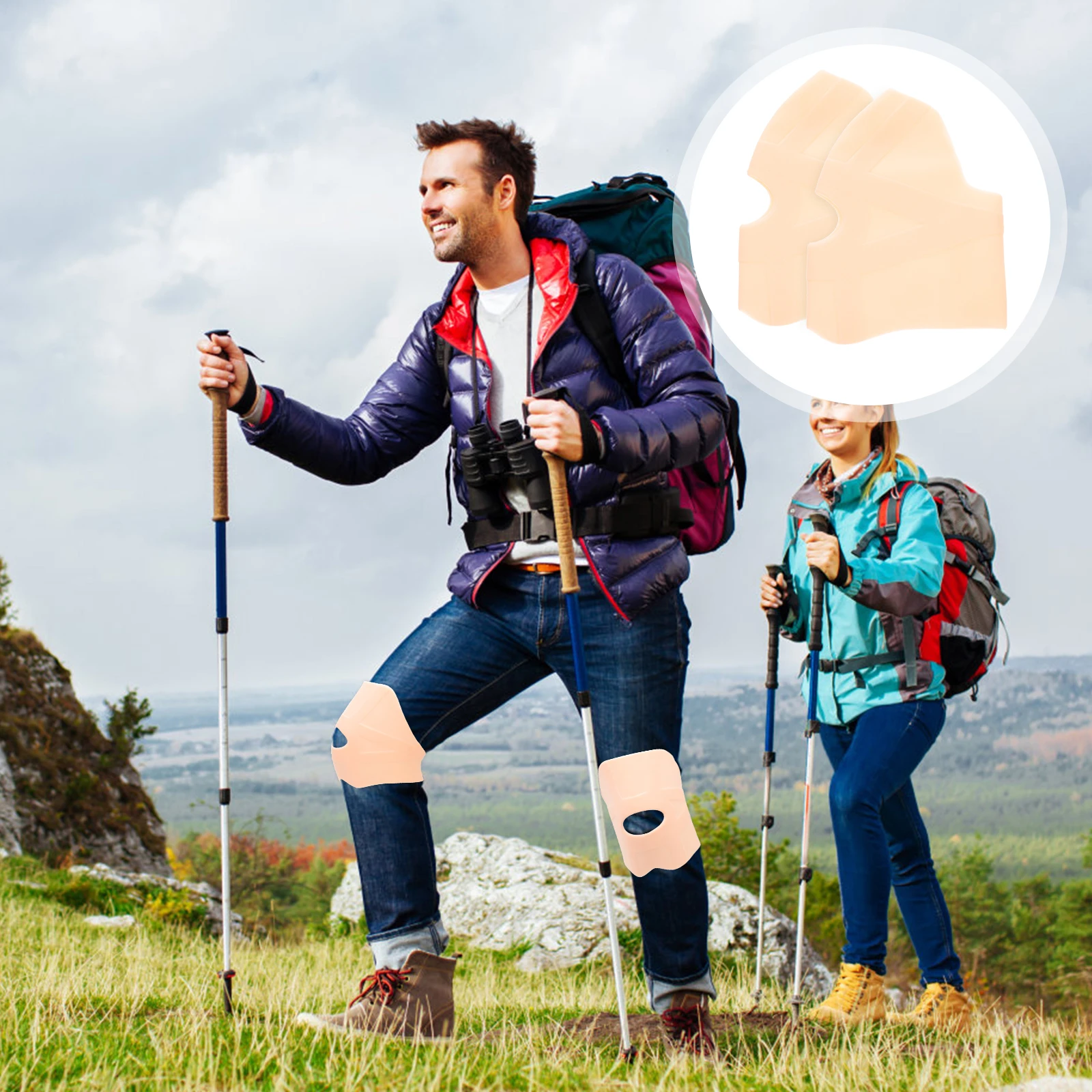 

1 пара силиконовых наколенников, высокая эластичность, цвет кожи L, ультратонкие компрессионные защитные подушечки для скалолазания, бега, езды на велосипеде