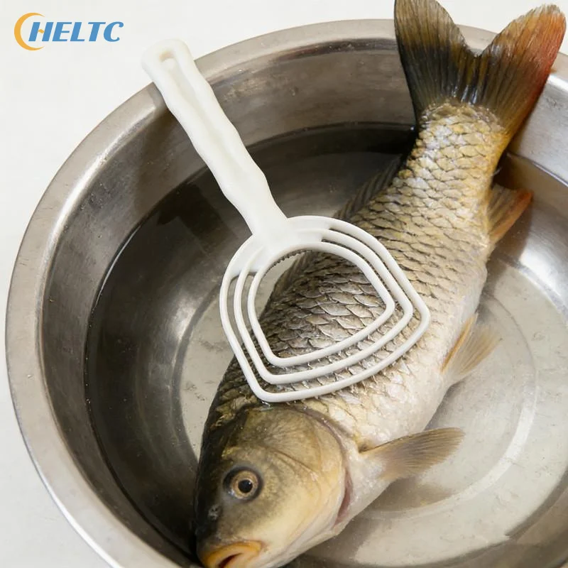 Handhold Plastic Meat Scraper Portable Manual Fish Scales Remover White Bone Scraper  for Home Kitchen Use