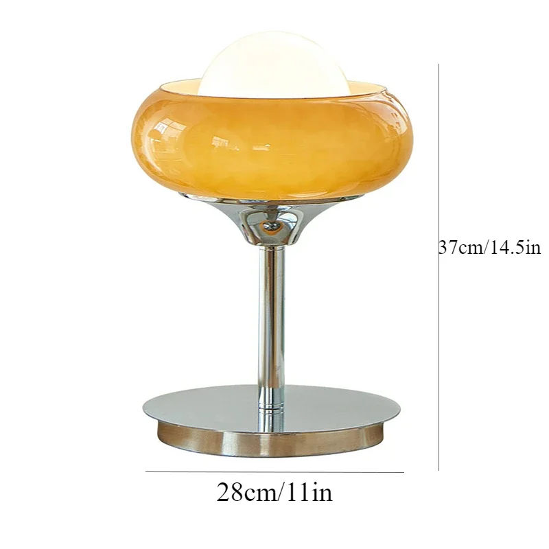 Bauhaus glazen vloerlamp woonkamer slaapkamer studeerkamer retro oranje rode lampenkap LED metalen vloerlamp eiertaart tafellamp glans