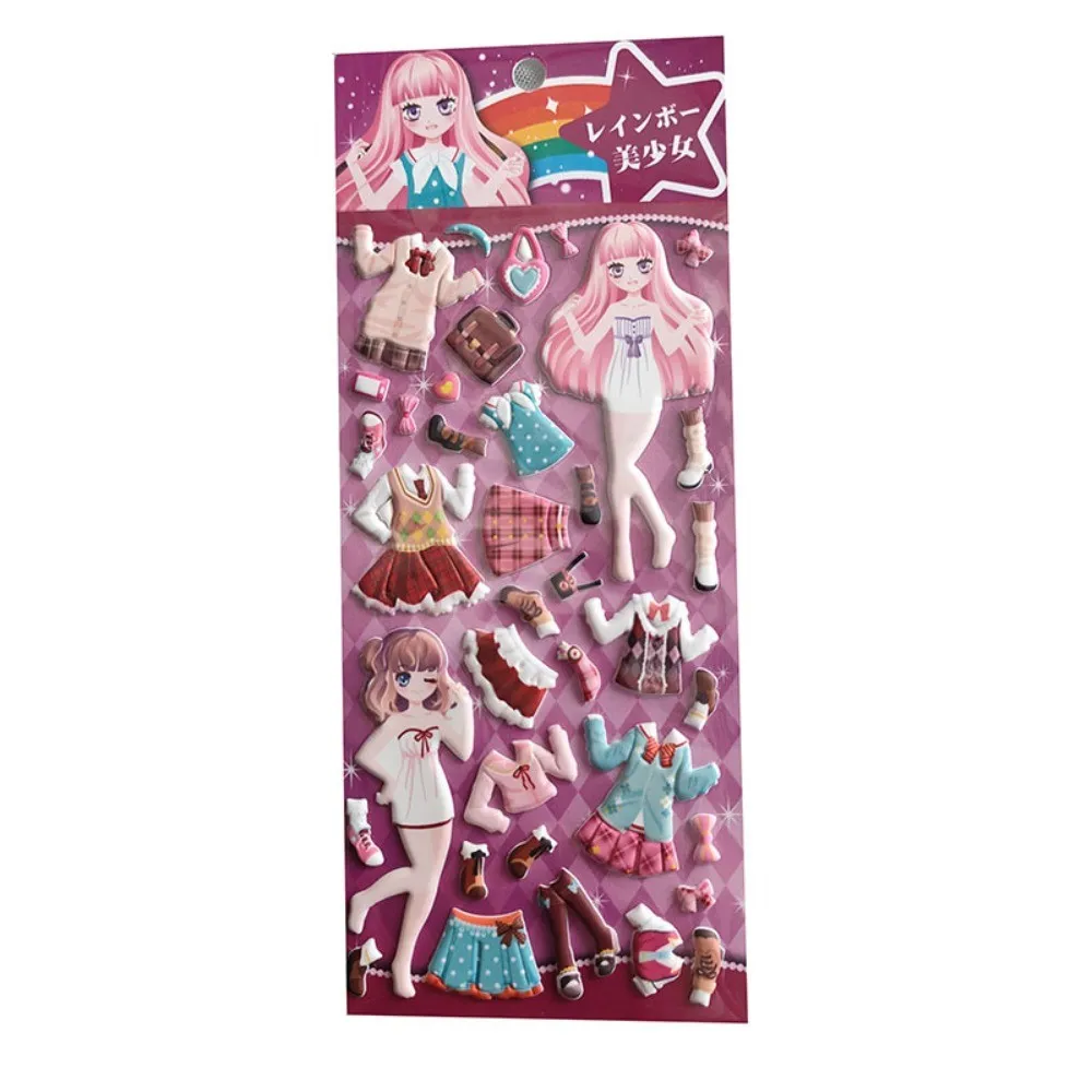 ملصقات فستان الأميرة من إسفنج الفقاعات الناعمة من مادة EVA (4 أنماط) - ملصقات عالية الجودة قابلة لإعادة الاستخدام ولا تترك بقايا لكتب اليد للفتيات #5