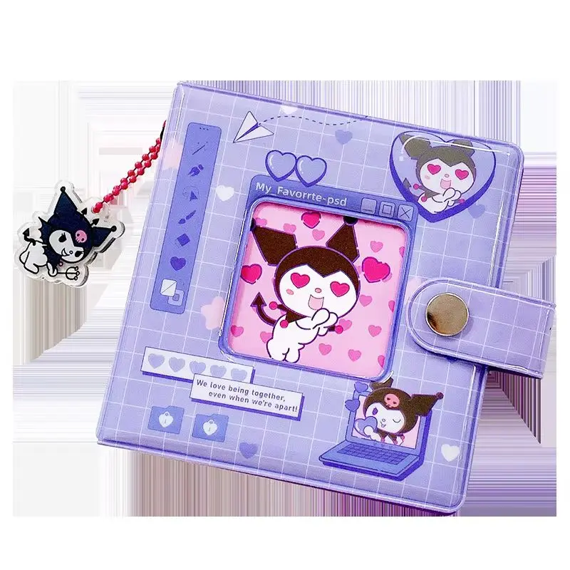 Kawaii Sanrio Anime Mini Photo Album Hello Kitty Kuromi My Melody Card Book Cinnamoroll Photo Storage Book Cute Gift