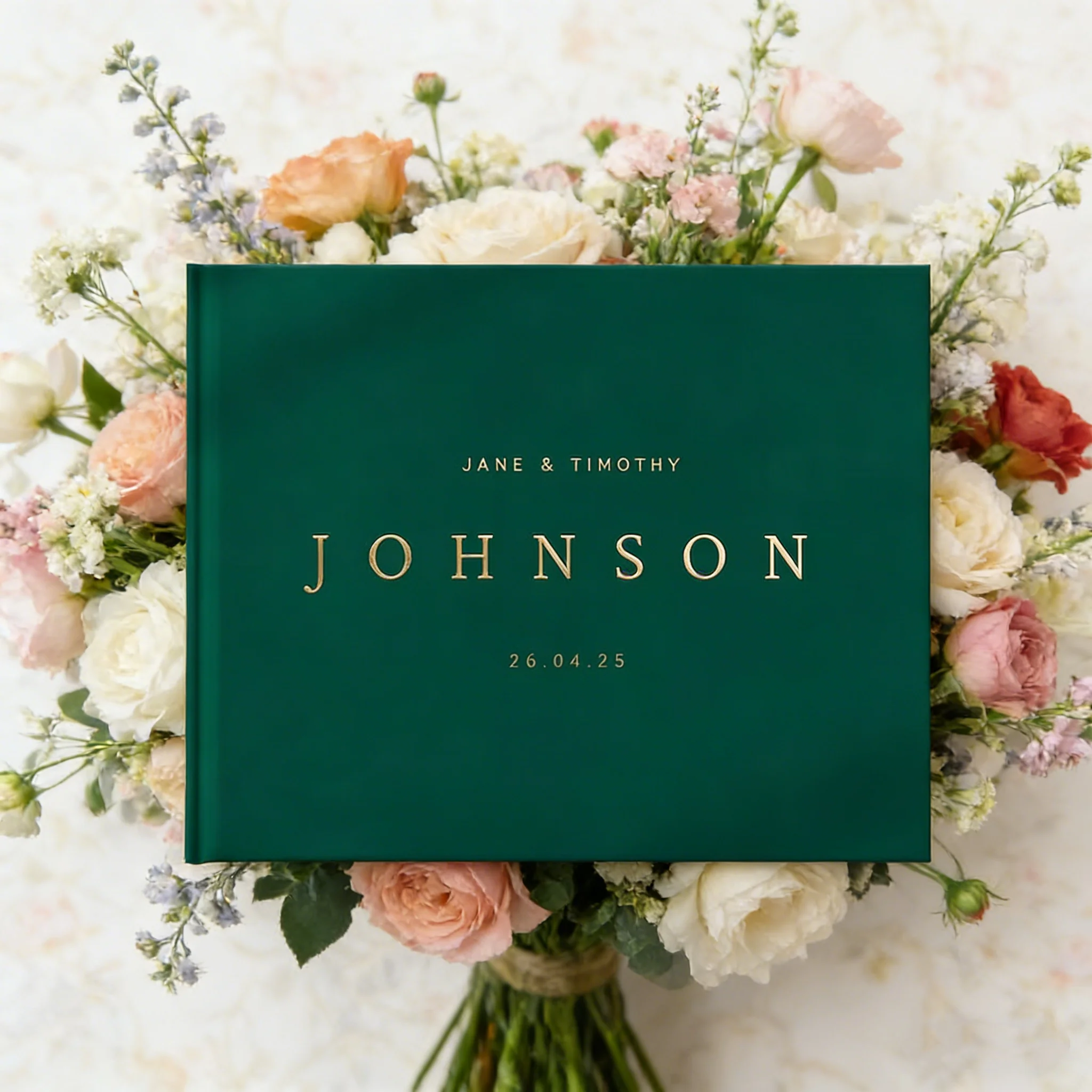 

Книга для гостей на свадьбу «Небесная тематика», темно-синяя книга для подписей в тематике «Звездная ночь», свадебный альбом для подписей с фольгированием розовым золотом