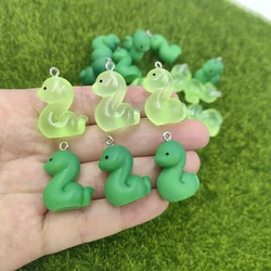 10pcs European Luminous Sea Snake Charms for Jewelry Making Handmade Resin Animals Pendants Crafts DIY Earring Keychain C262