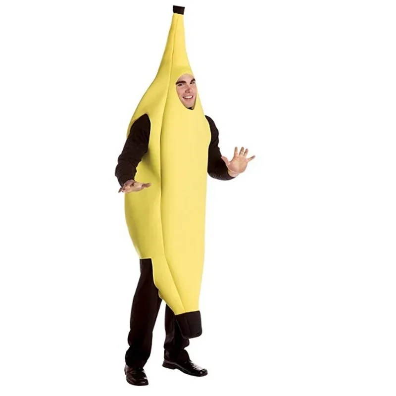 

Adult Unisex Funny Banana Suit Yellow Costume Light Fruit Party Fancy Dress Halloween Fruit Fancy Party Festival Dance Costume