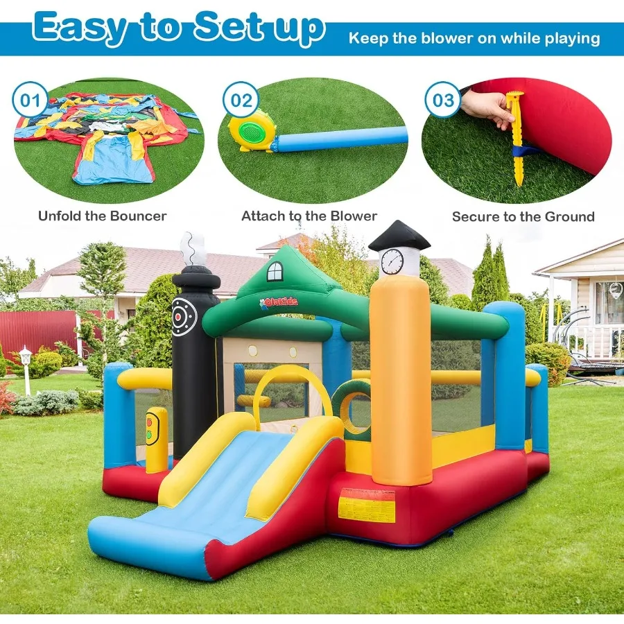 نفخ ترتد البيت قطار موضوع القفز القلعة مع الشريحة الكرة حفرة كرة السلة حافة للاستخدام الداخلي في الهواء الطلق متعة وآمنة Infla #5