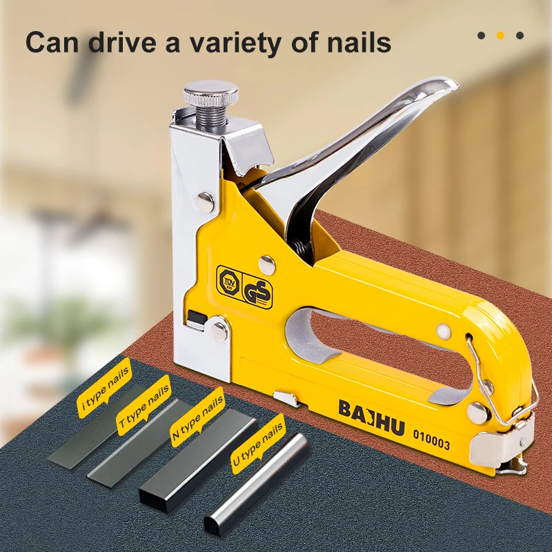 

3 In 1 Nail Gun DIY Furniture Construction Stapler Upholstery Staple Gun for Wood Light Duty Decor Carpentry Tools