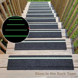 Glow in Dark Anti Slip Traction Tape Green Stripe Friction Abrasive Adhesive For Stair Tread Step Indoor Outdoor