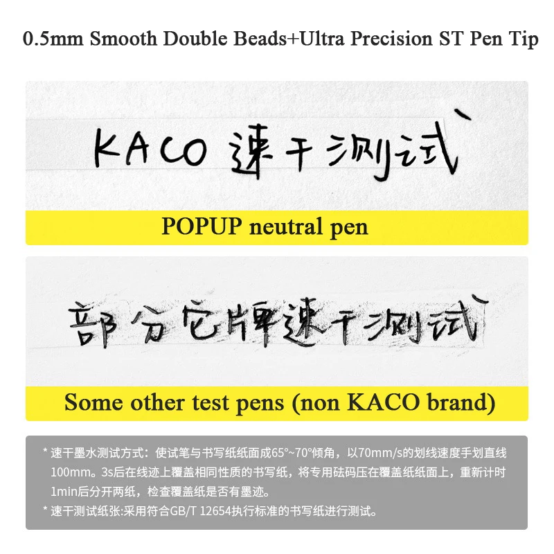 Imagem -06 - Kaco Popup Caneta Gel Secagem Rápida Suave st Dica Side Press tipo Grande Capacidade Núcleo Substituível Caneta Assinatura Papelaria 05 Milímetros