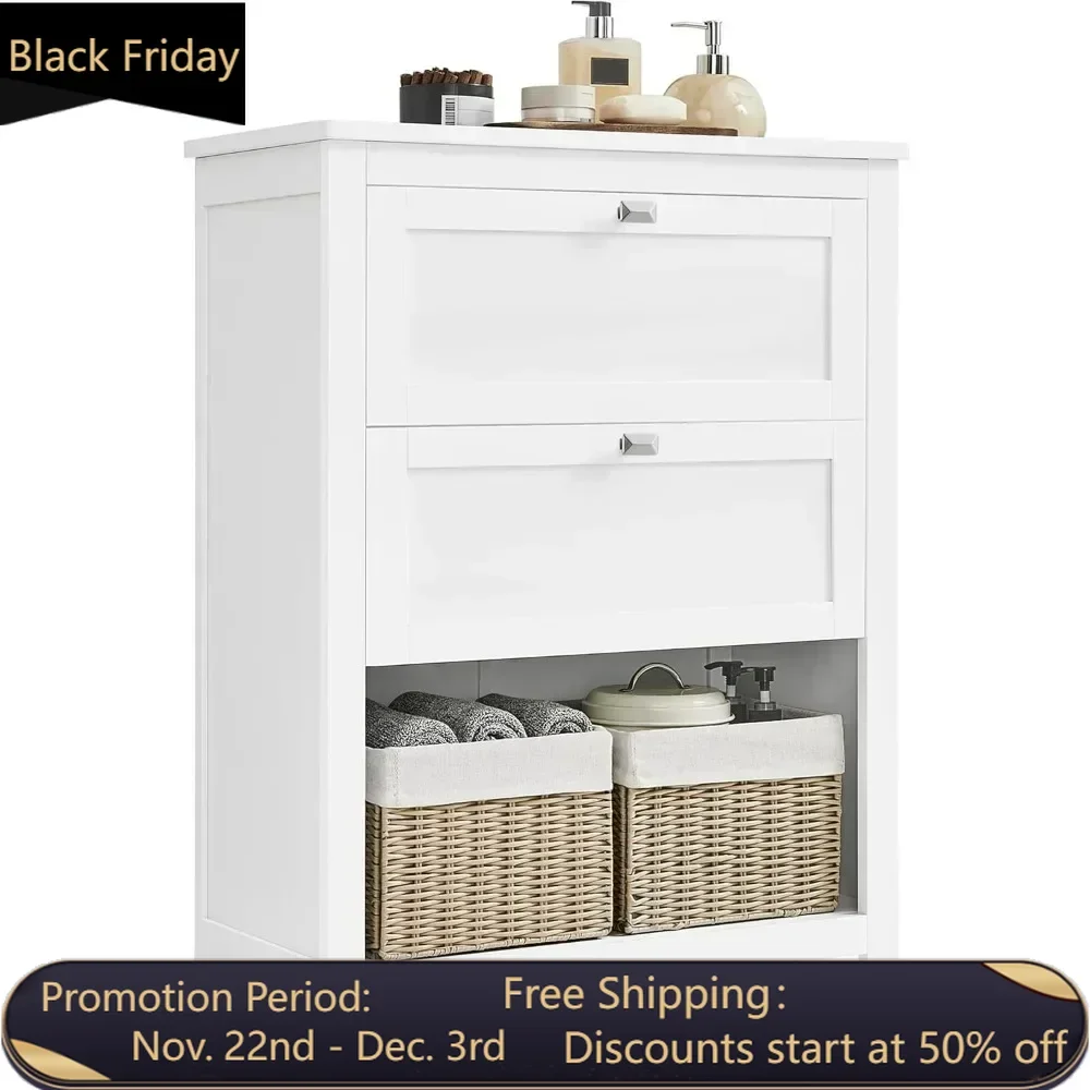 Bathroom cabinet, storage cabinet, and bathroom storage box, 2 drawers with 1 adjustable partition, 2 baskets, dining cabinet