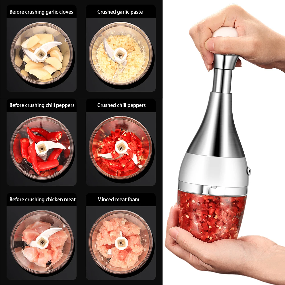 

Manual Hand-Press Vegetable Chopper Household Food Processor For Seasoning Nuts