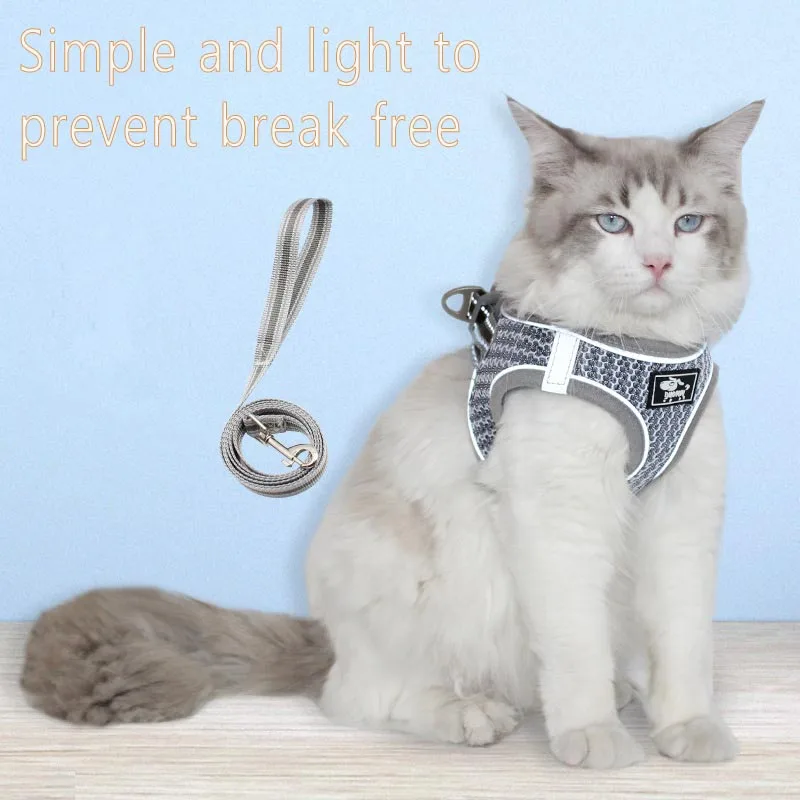 

Puppy cat chest strap dog cat collar cat traction rope soft breathable cat rope cat reflective chest strap traction rope