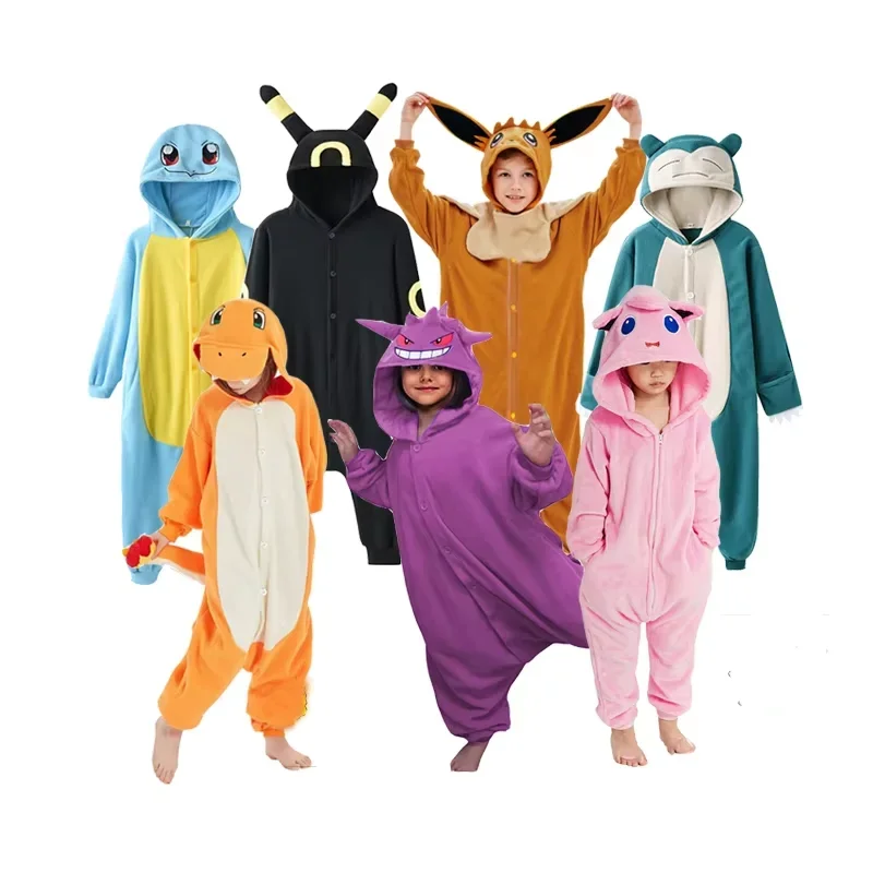 2025 New Cartoon Kigurumi Dragon Onesie Boys Halloween Festival Party Cosplay Costume Kids Pajama Children Charizard  Outfit AFF