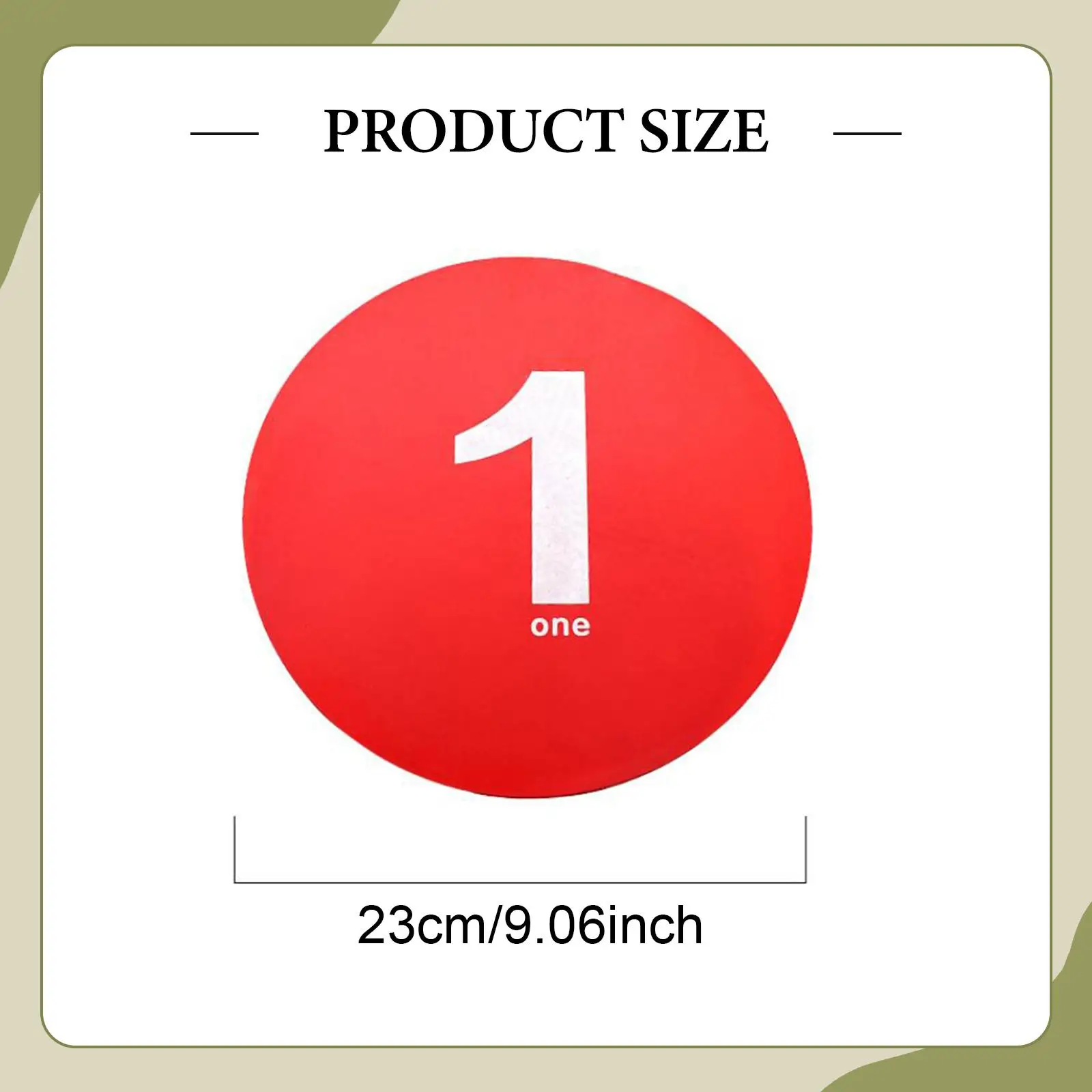 10個の番号付きフロアスポットマーカーフラットコーン9.06インチ柔軟なラウンドフロアドットスポーツ活動サッカートレーニング用