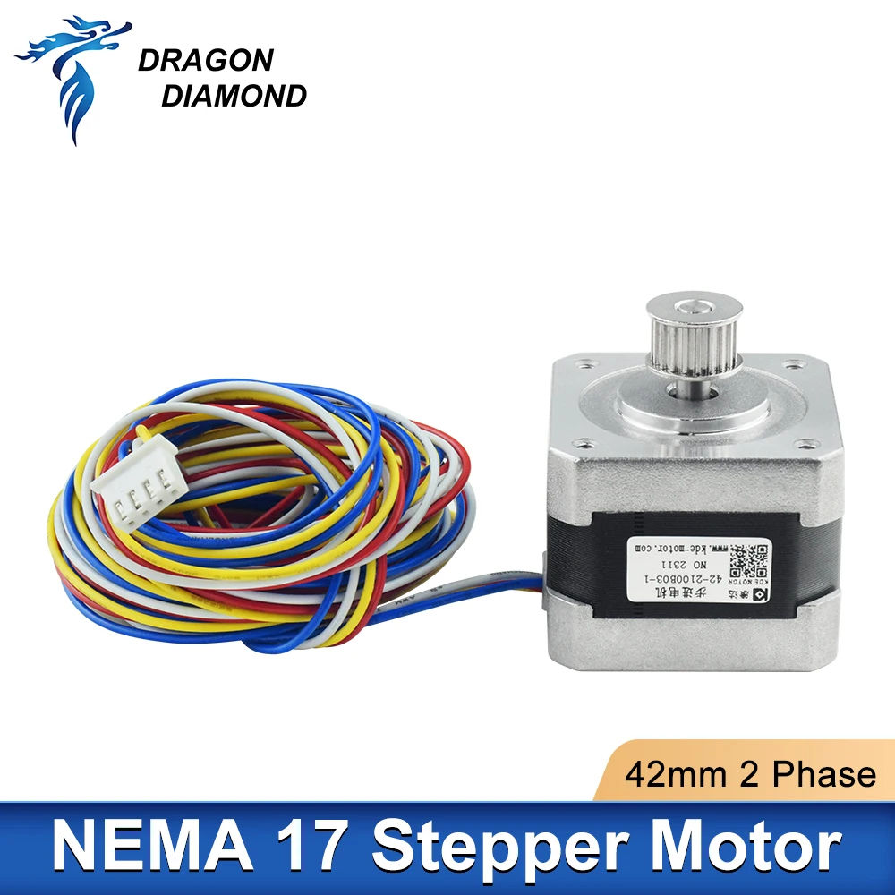 Nema 17 2 Phase K40 Stepper Motor 0.6A 42mm Stepper Motor 4-lead for 3D Printer CNC Engraving Milling Machine