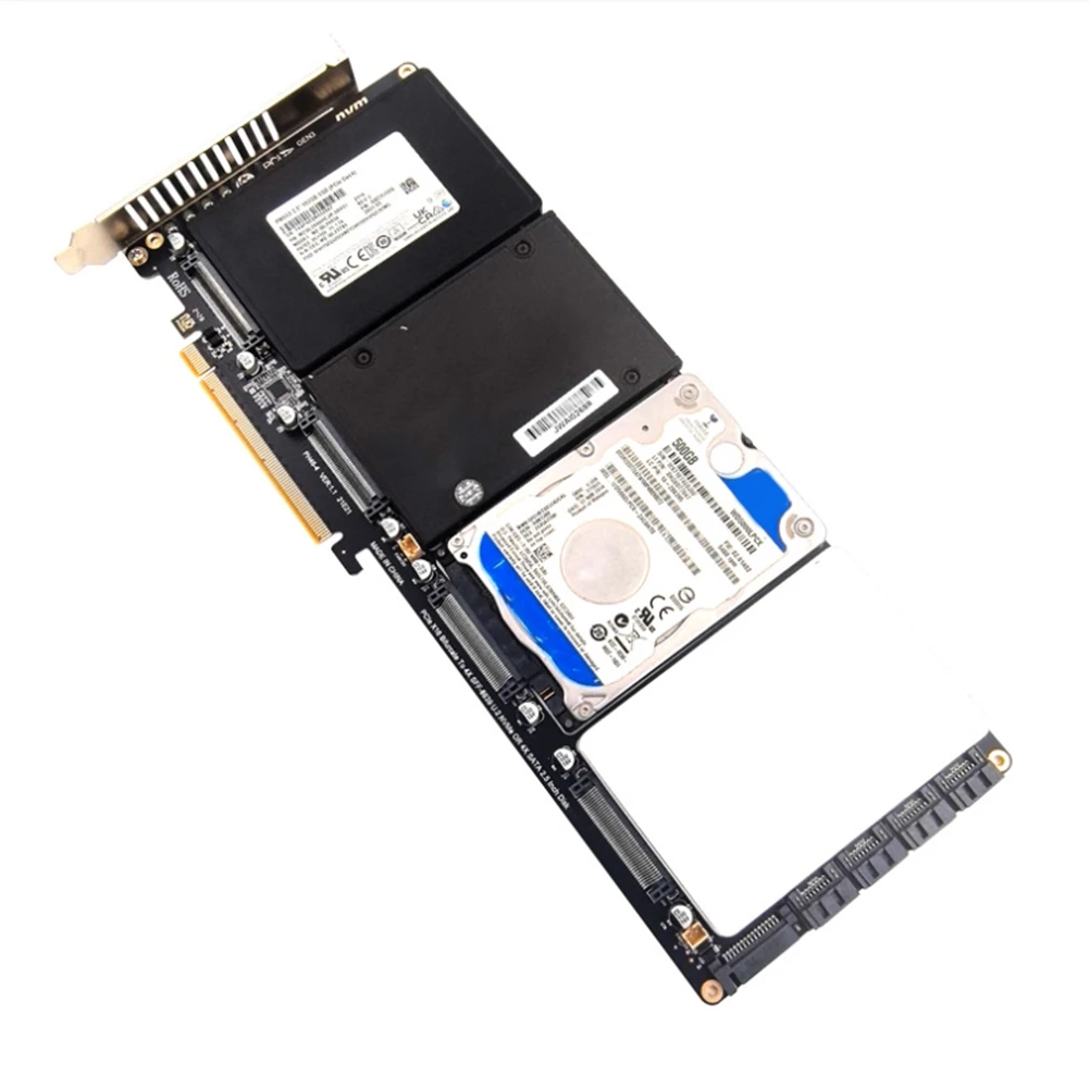 Superior-PH46-4 4-Disk SFF8639 U.2 NVME & SATA 2.5-Inch Hard Drive To PCIE4.0 Split Card PCIE4.0 X16 Hard Disk Adapter Card