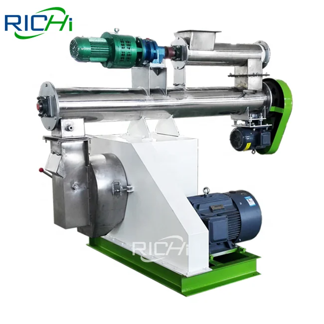 China Henan 1-2 T/H Complete Small Poultry Farming Chicken Pig Rabbit Cattle Animal Granule Feed Pellet Mill Machine For Sale