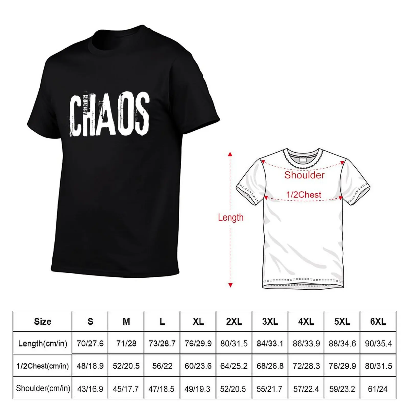 Chaos Vintage s Distressed Effect s 'Agent of Chaos' T-Shirt blacks designer shirts graphic tee shirt fitted t shirts for men