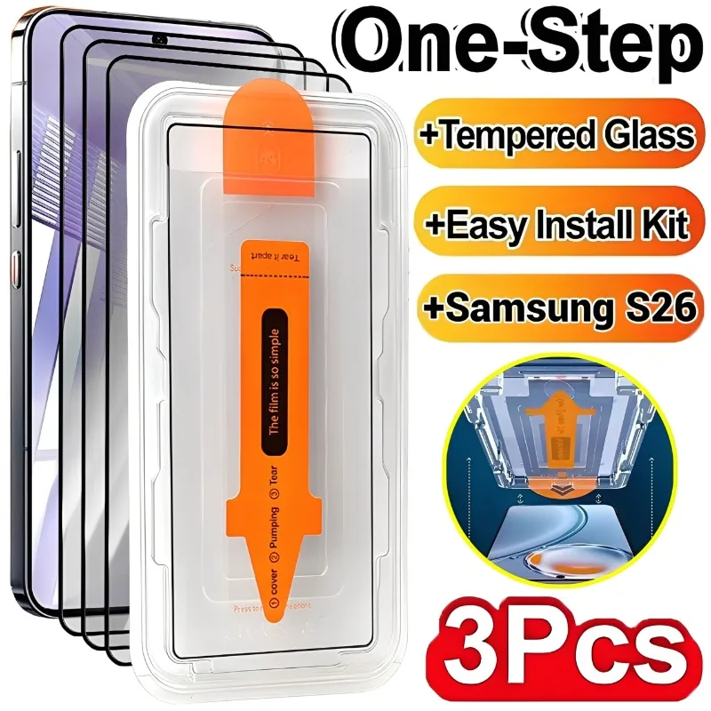 

HD Tempered Glass for Samsung Galaxy S26 Ultra/26 Plus/26 Dust Free Easy Installation Screen Protector Bubble Free Accessories
