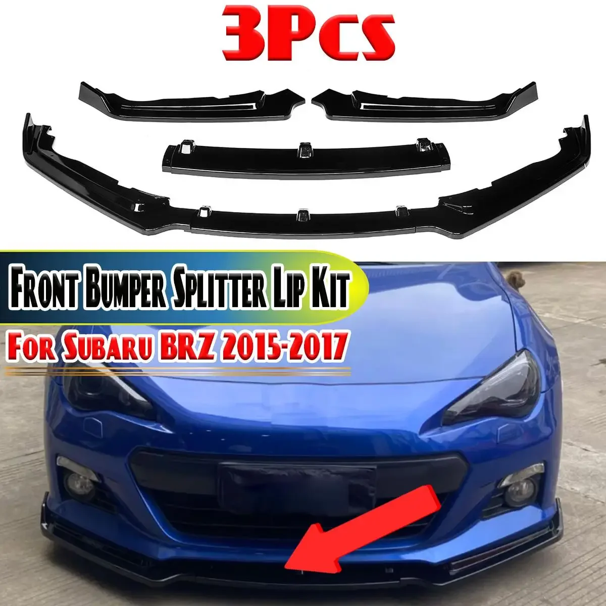 

Carbon Look BRZ Lip Front Bumper Splitter Diffuser Lip Protector Spoiler Deflector Lips Guard For Subaru BRZ 2015 2016 2017