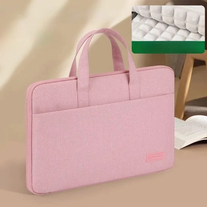 Ins Solid Color Thick Plush Air Cushion Shockproof Laptop Bag MacBook Air Pro 15.6 16 Inch Case Waterproof Business Notebook Bag