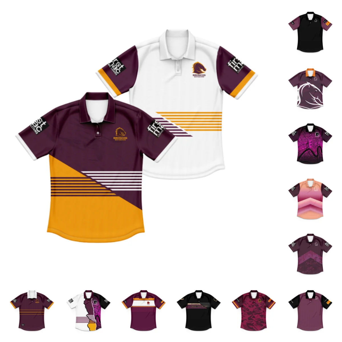 2024 Brisbane Mustang home and away jerseys - Kids Polo shirt (custom name and number)