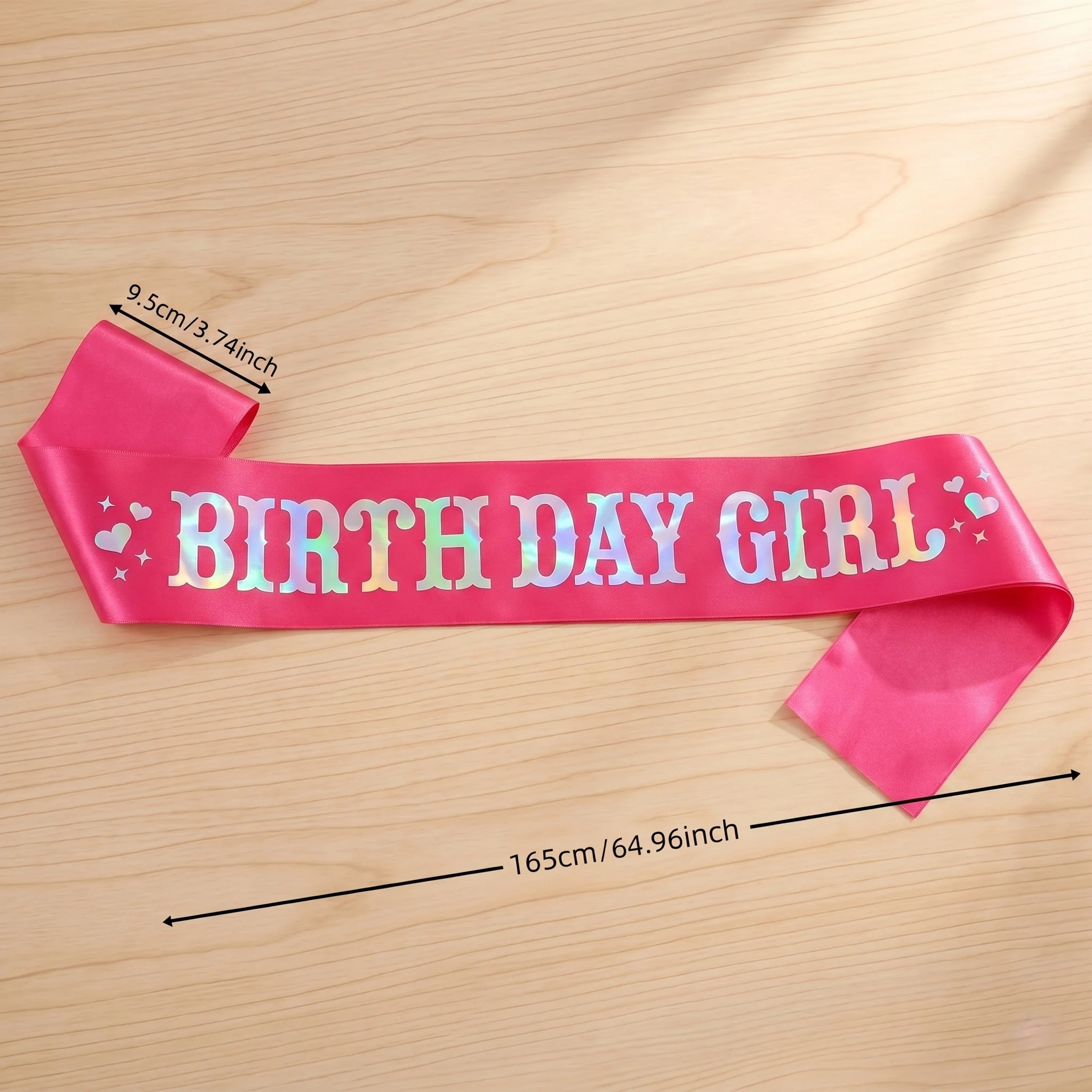 Hot Pink Birthday Girl Queen Sash Ribbon Satin Party Belt Decorations Birthday Party Supplies view 2