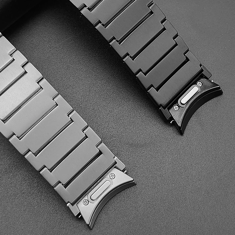 AKGLEADER Titanium Metal Band For Samsung Galaxy Watch 6 Classic 47mm/5 Pro 45mm/4 44mm 40mm No Gaps Link Bracelet Strap