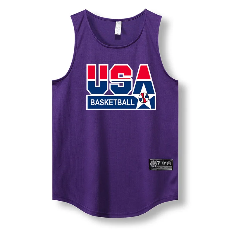 2025 Basketball Loose Men Running Vest Outdoor Street Gym Sleeveless Letter Print Shirt Quick Dry Fitness Bodybuilding Tank Tops image 4