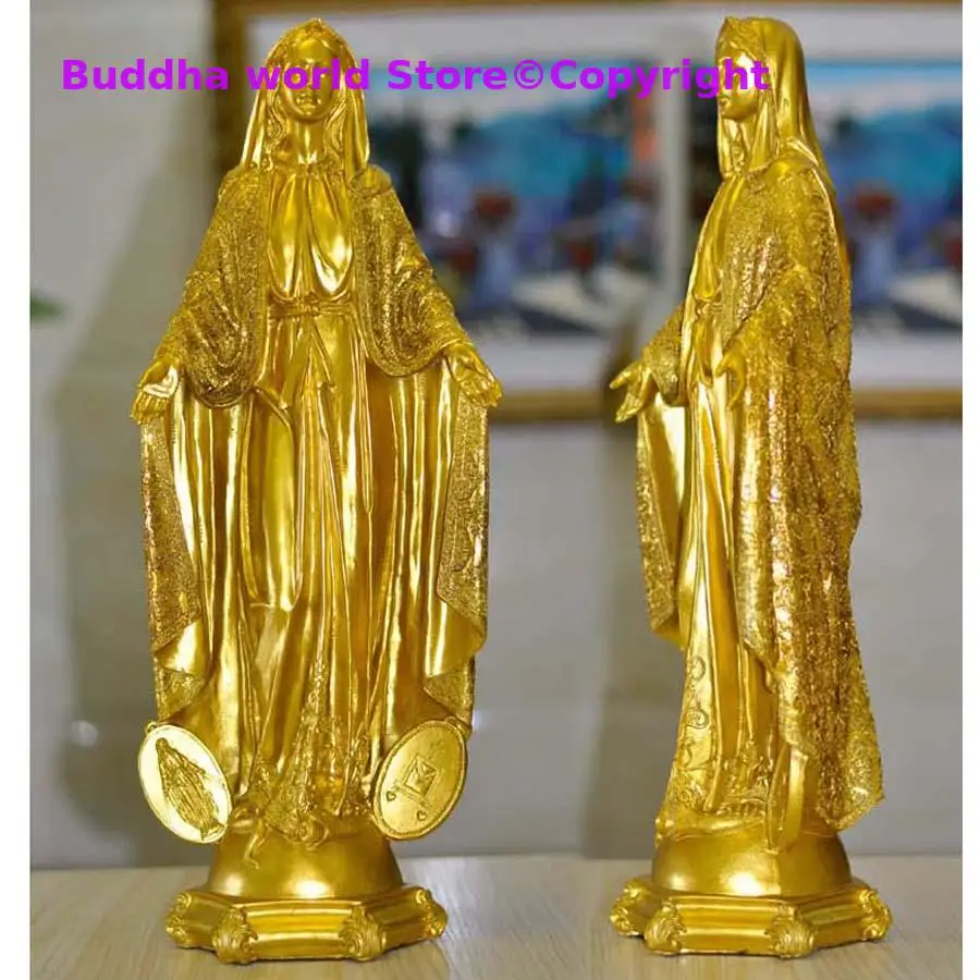 2025 Large Christian Catholicism Christ Jesus bless health safety talisman Goddess the Virgin Mary the Madonna golden statue