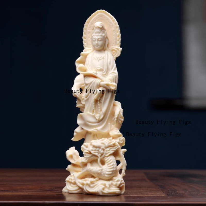 

Dragon Guanyin Bodhisattva Buddha Figure Statue- Resin Sculpture Chinese Buddha StatuesHome Room, Office Feng Shui Statue