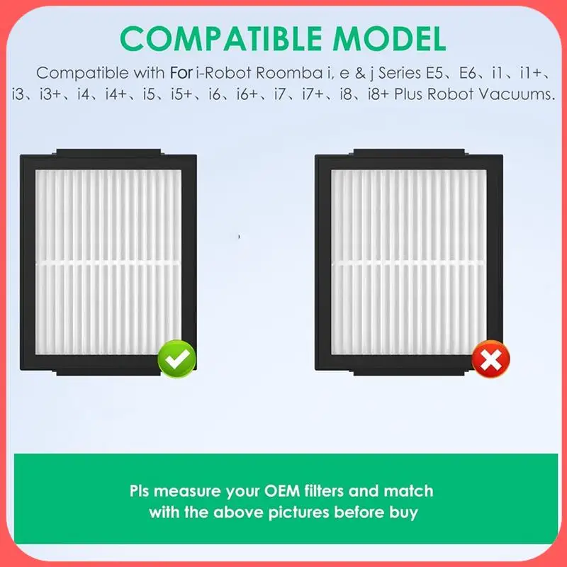 

AA89-12 PCS Hepa Filter For Irobot Roomba E I & J Series E5 E6 I1 I1+ I3 I3+ I4 I4+ I5 I5+ I6 I6+ I7 I7+ I8 I8+ Vacuum Parts