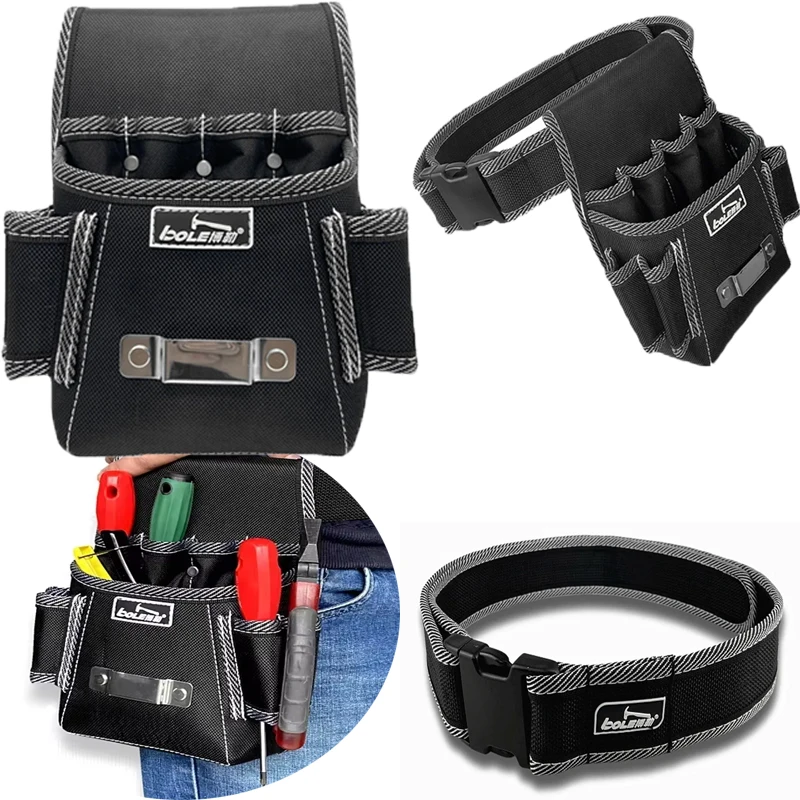 Tool Case Pouch Belt Electrician Toolkit Drill Waist Storage Bag Wrench Screwdriver Hardware Tool Bags with Pockets Organizer