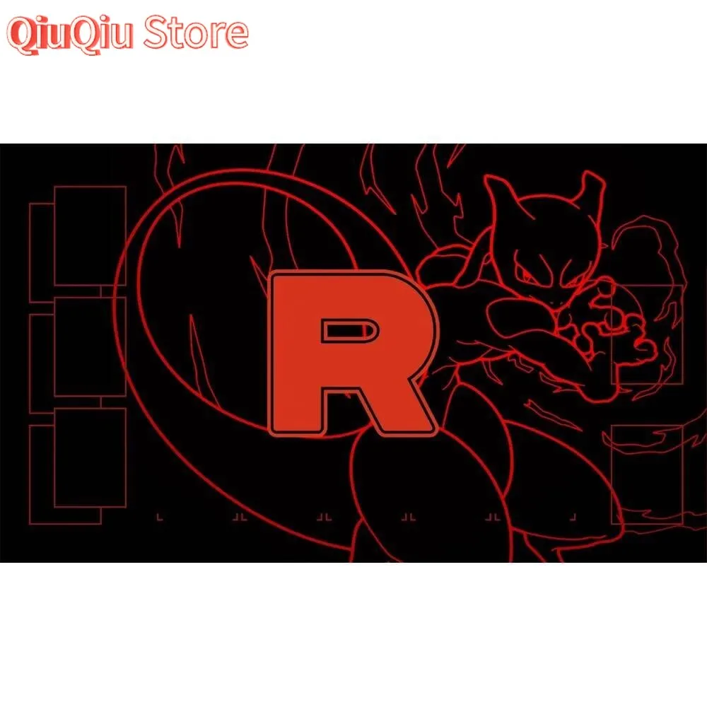 Tapis de jeu Pokemon Rocket Team Mewtwo, tapis de jeu de société en caoutchouc PTCG pour un seul joueur, jouet