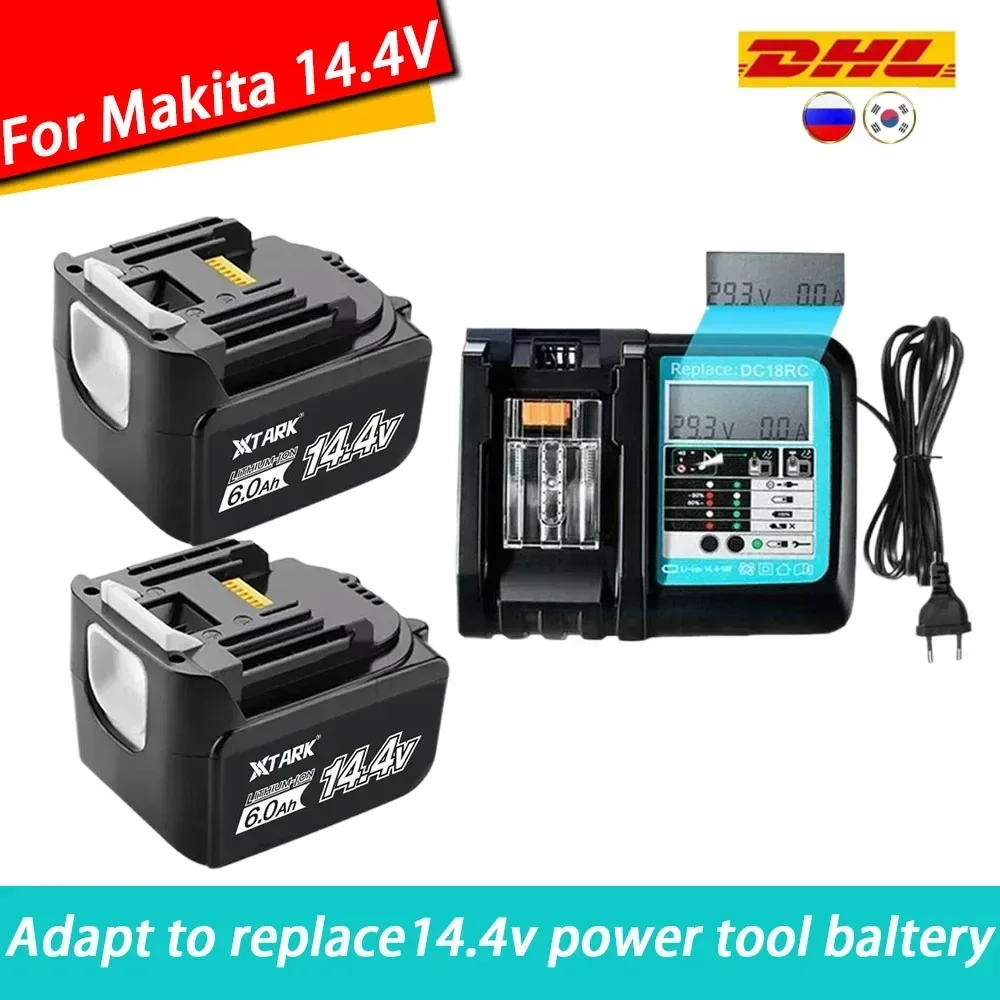 Li-ion Battery 14.4V Rechargeable 6000mAh For Makita 14V Power Tools 5.0Ah Batteries BL1460 BL1430 1415 194066-1