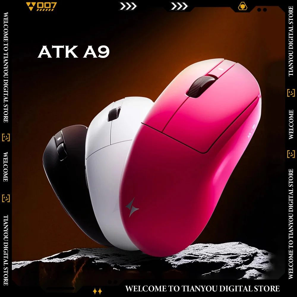 ATK Dragonfly A9 Se Plus Pro Ultra NearLink Connection Mouse PAW3950 Dual 8K 2.4G Wireless Three Mode Customize Game Accessories