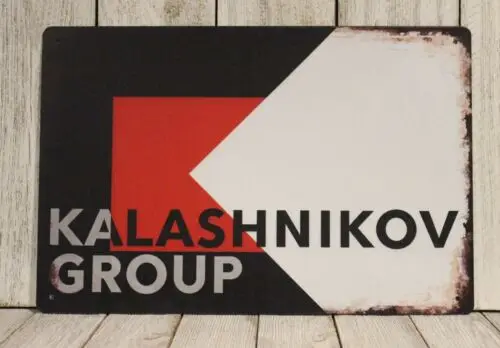 Kalashnikov Tin Sign Metal Rustic Vintage Look AK-47 Rifle Guns & Ammo Shop 97