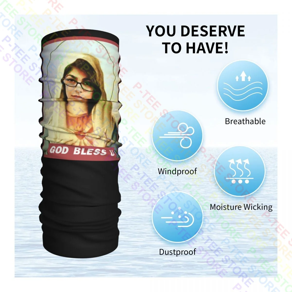 Gott segne mia Khalifa Hals Gamasche Bandana Schal Gesichts maske Unisex Outdoor Gesicht Kopf wickel