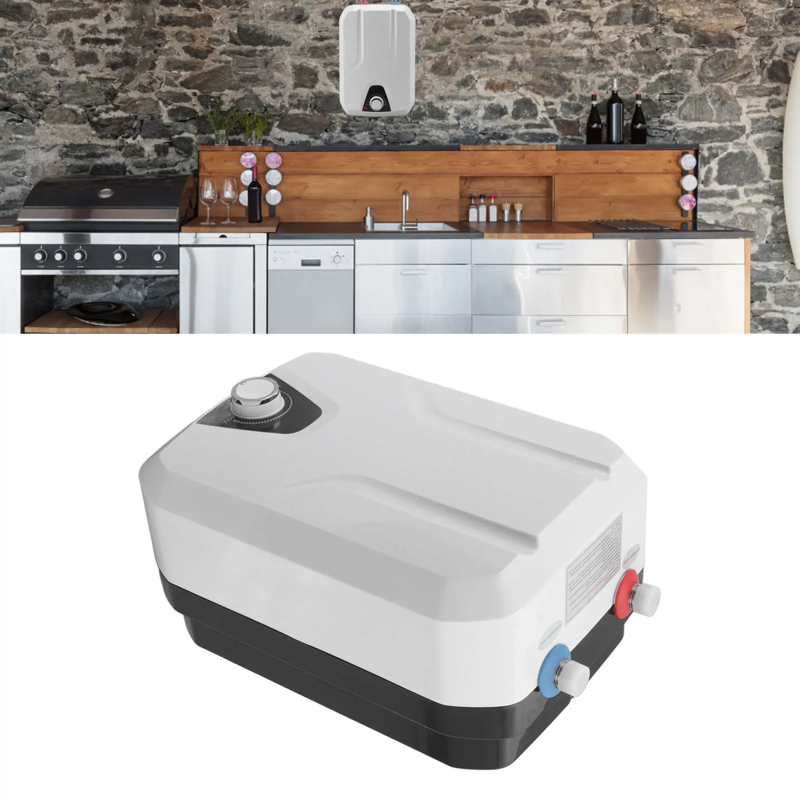 6L Electric Instant Water Heater IPX4 Waterproof Easy To Adjust Temperature Instantaneous Water Heater Large Capacity for Home