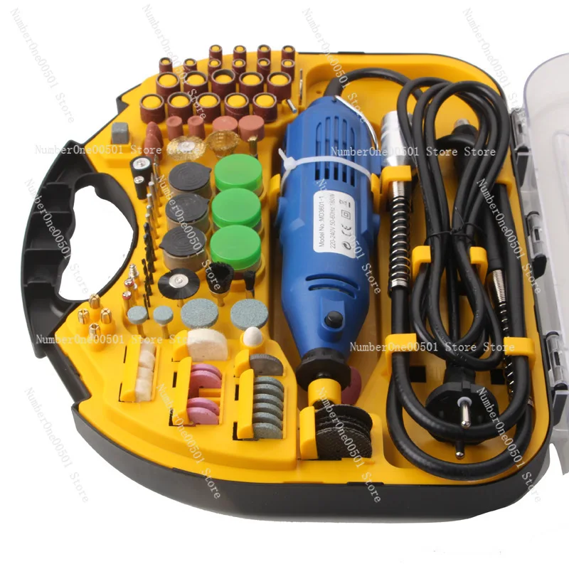 Set for Electric Sander, Electric Charging Mode, Continuously Variable Speed, Polishing, Carving, Manual Accessories, 211pcs.