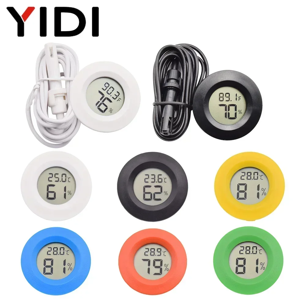 Mini Round Digital Hygrometer Thermometer Temperature Humidity Gauge Sensor Meter Detector Monitor Indoor Aquarium Incubator